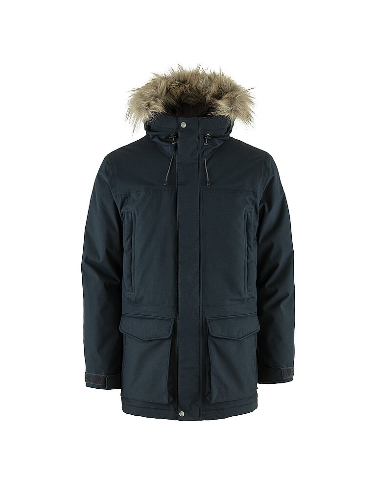 FJÄLLRÄVEN Herren Winterparka Nuuk Lite Hoodie dunkelblau | L