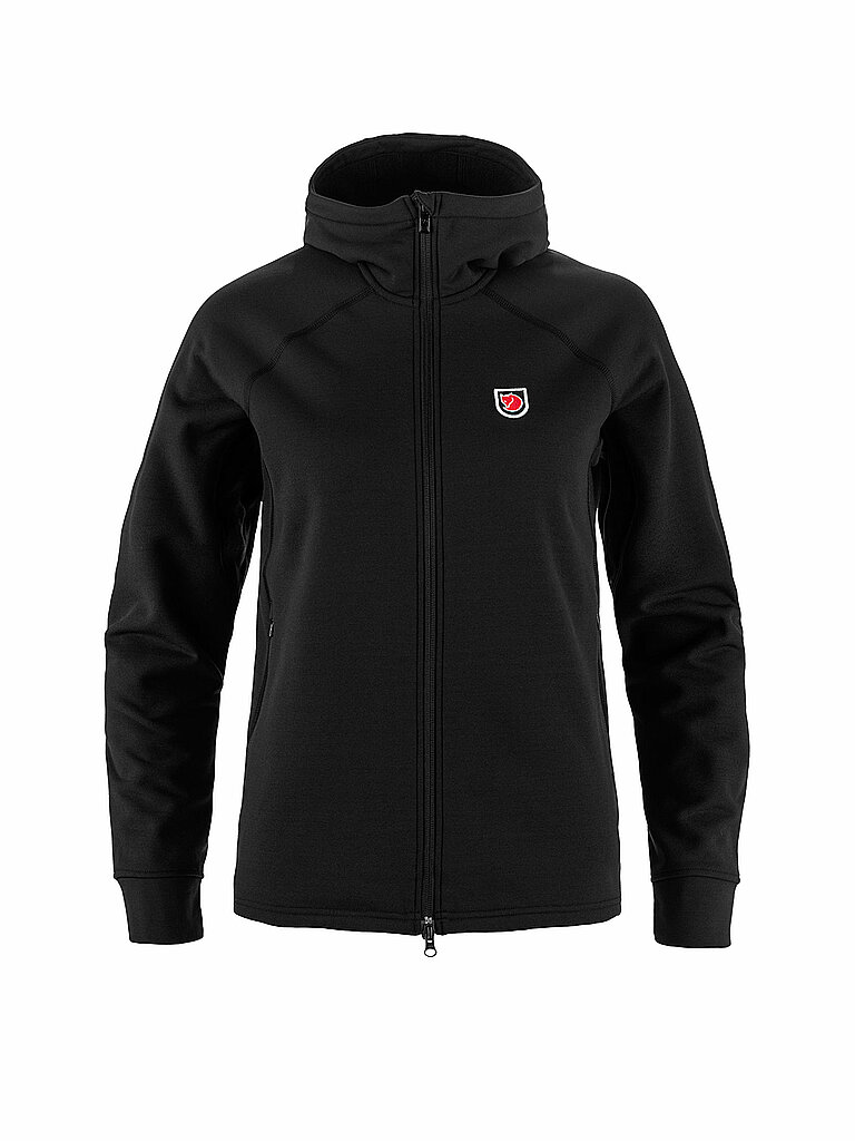 Fjällräven Fleecejacke Stehkragen Hoodie Polyester Schwarz