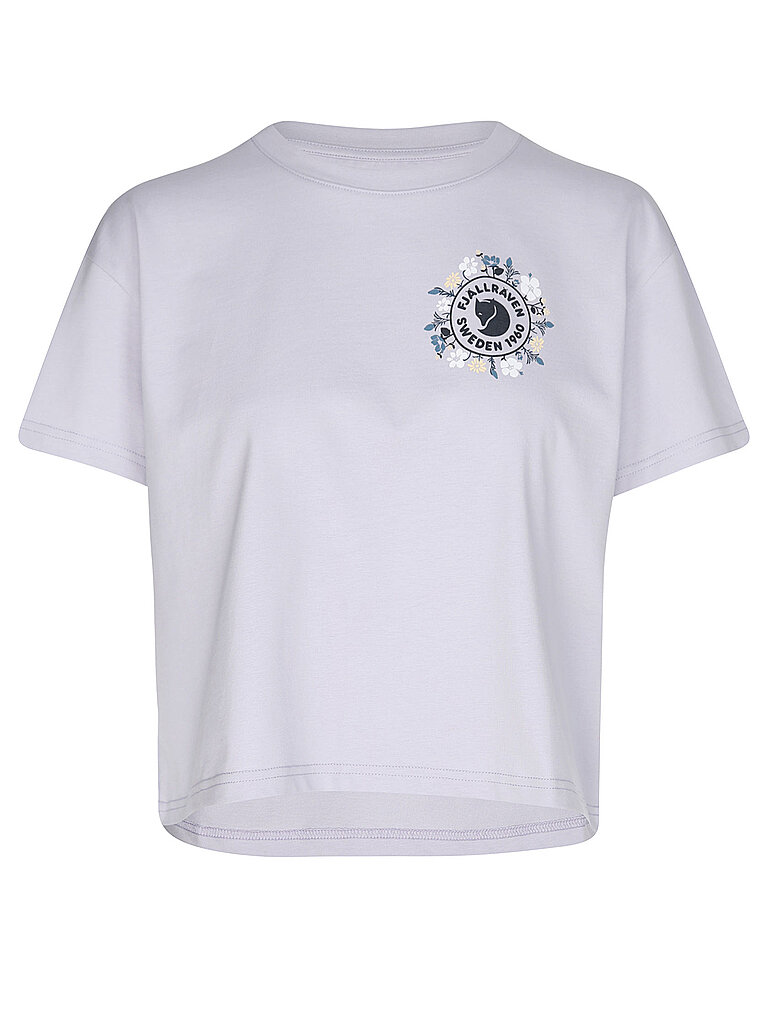 Fjällräven Shirt Floral Print Round Neck Baumwolle Lila