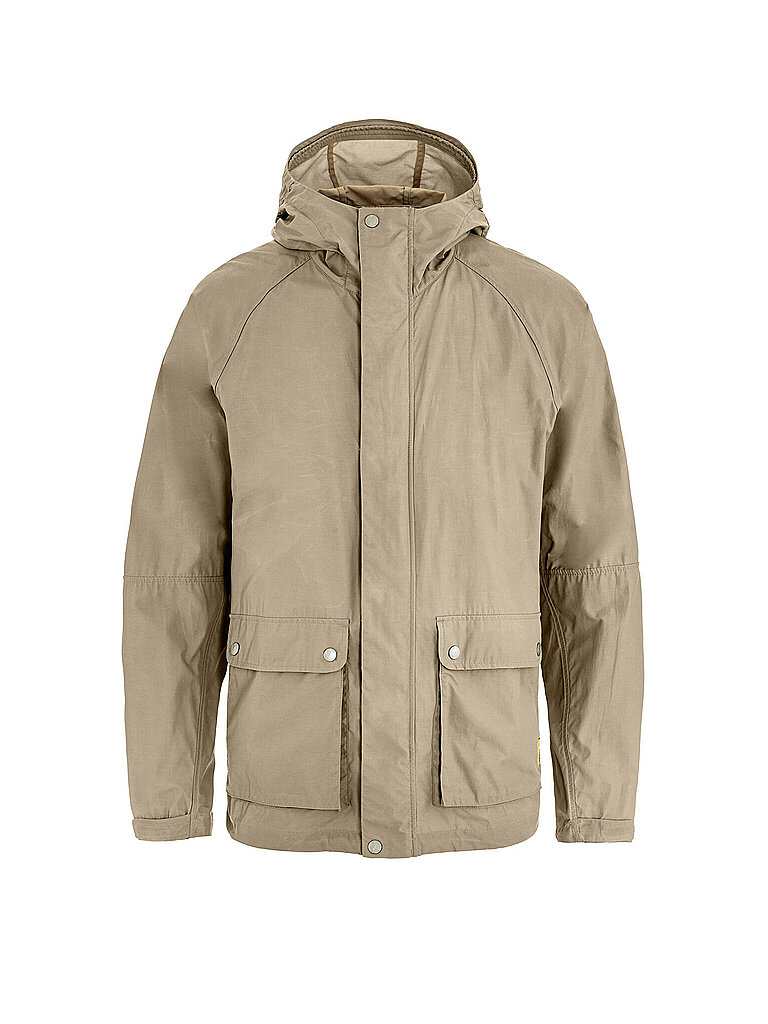 Fjällräven Wanderjacke Vardag Vindby Hoodie Polyamid-Baumwolle Beige