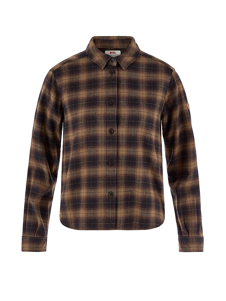 FJÄLLRÄVEN Damen Bluse Oevik Boxy Flannel braun | XS