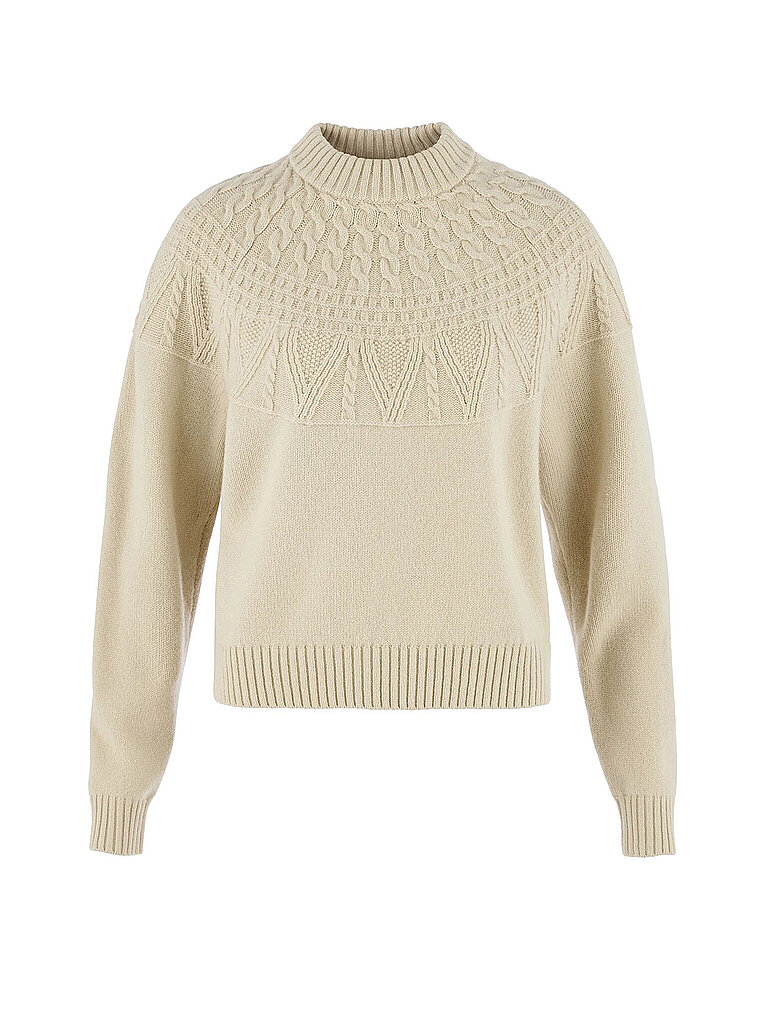 FJÄLLRÄVEN Damen Strickpullover Oevik Solid Wool beige | M