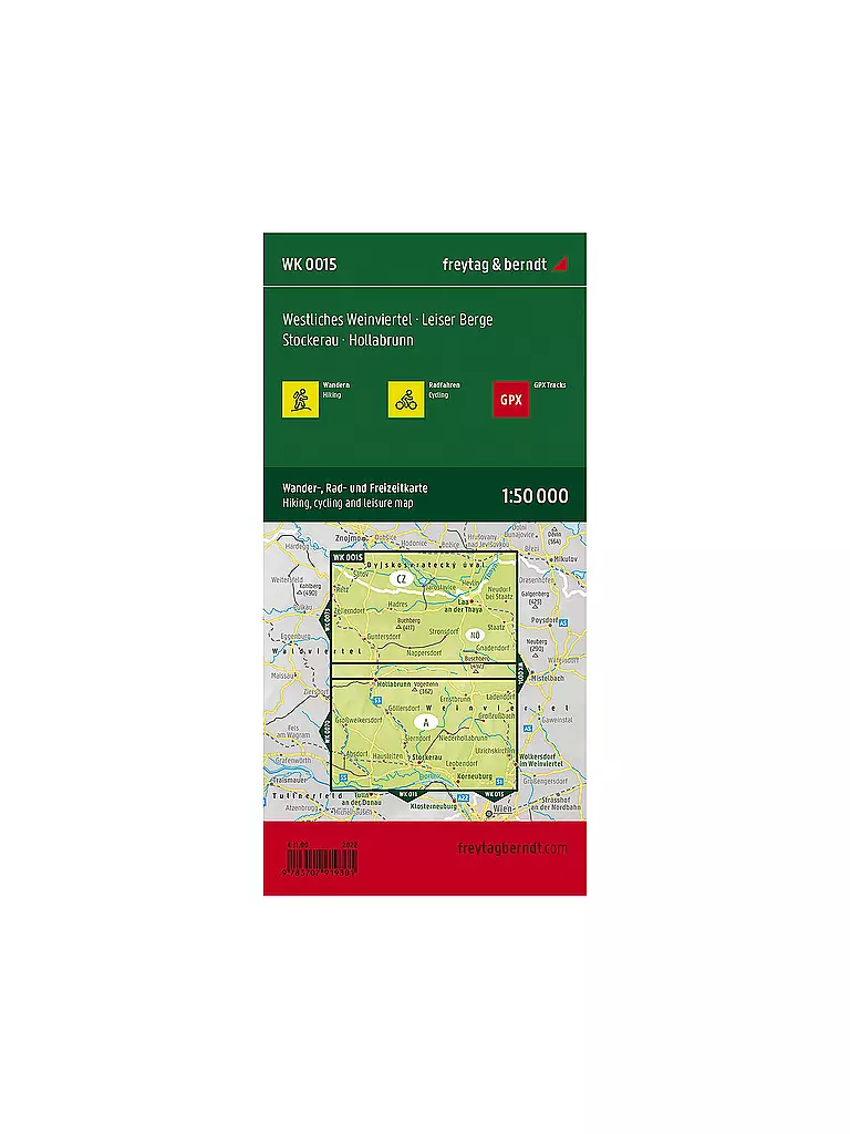 FREYTAG & BERNDT | Wanderkarte WK 0015 Westliches Weinviertel, 1:50.000 | keine Farbe
