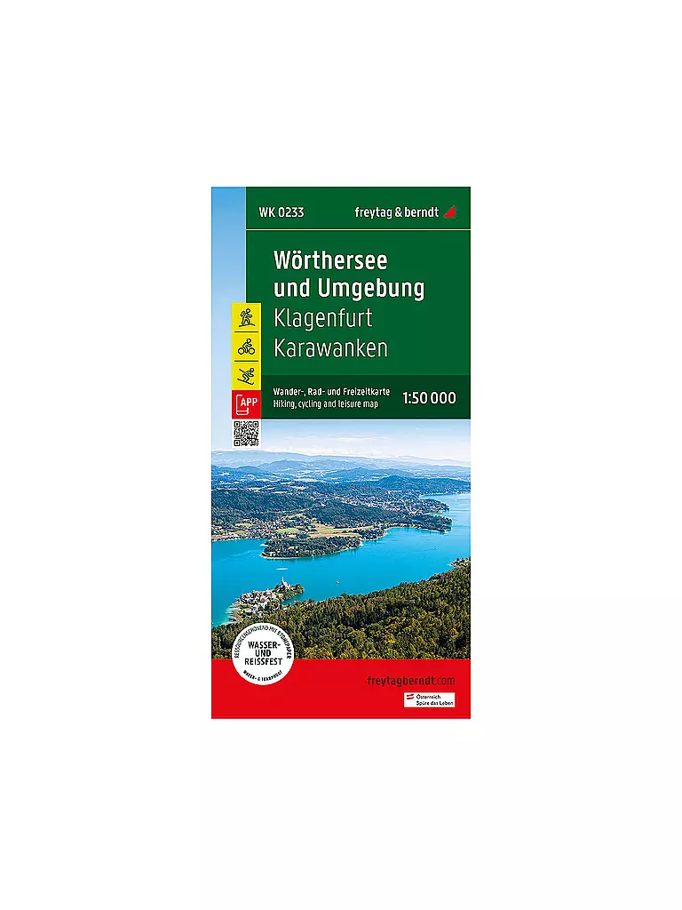 FREYTAG & BERNDT | Wanderführer Wörthersee und Umgebung Maßstab 1:50.000 | keine Farbe