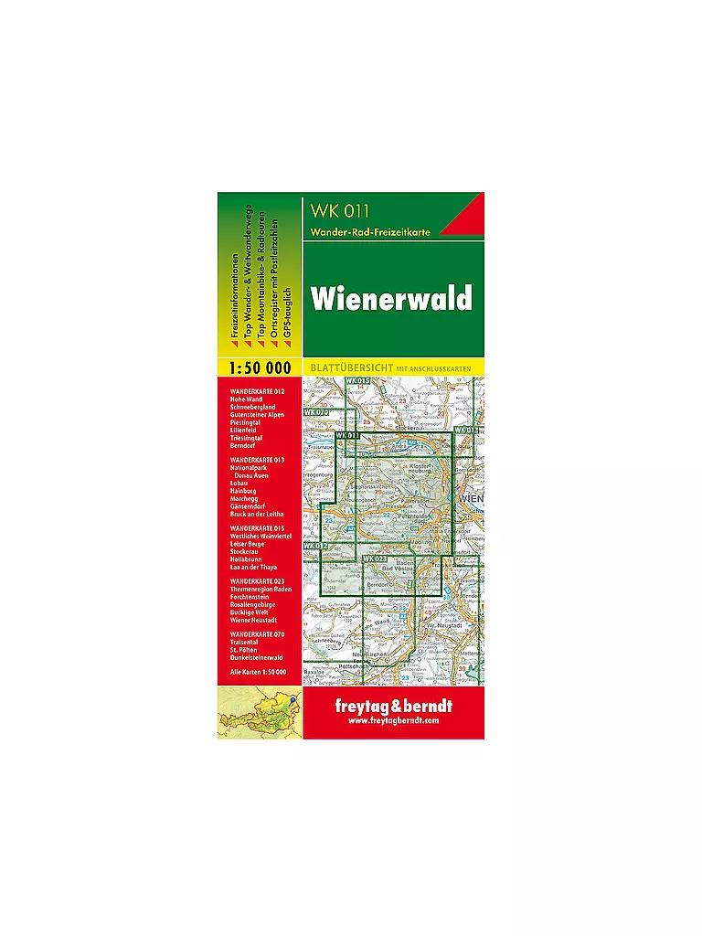 FREYTAG & BERNDT | Wanderkarte WK 011 Wienerwald, 1:50.000 | keine Farbe