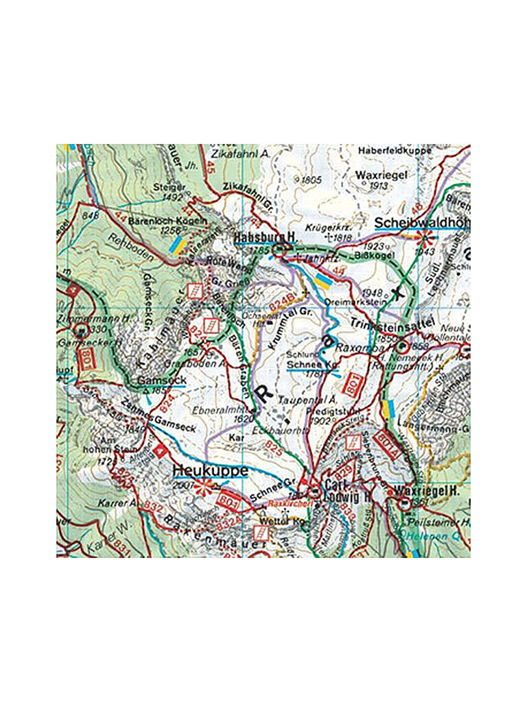 FREYTAG & BERNDT | Wanderkarte WK 022 Semmering - Rax - Schneeberg - Schneealpe, 1:50.000 | keine Farbe