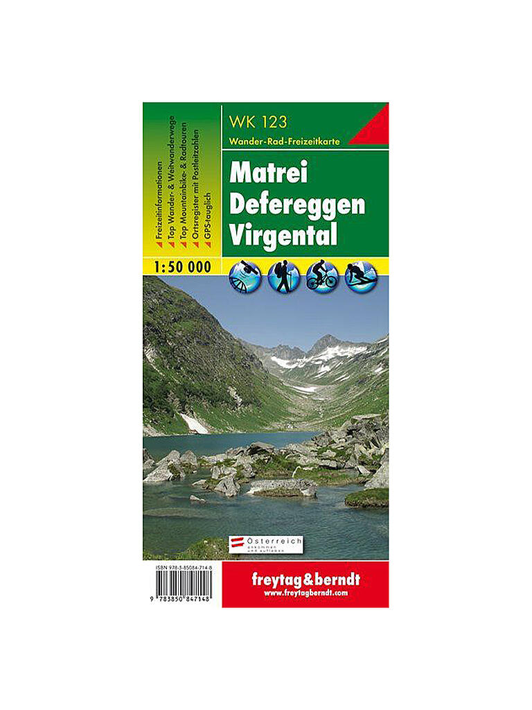 FREYTAG & BERNDT | Wanderkarte WK 123 Matrei-Defereggen-Virgental, 1:50.000 | keine Farbe