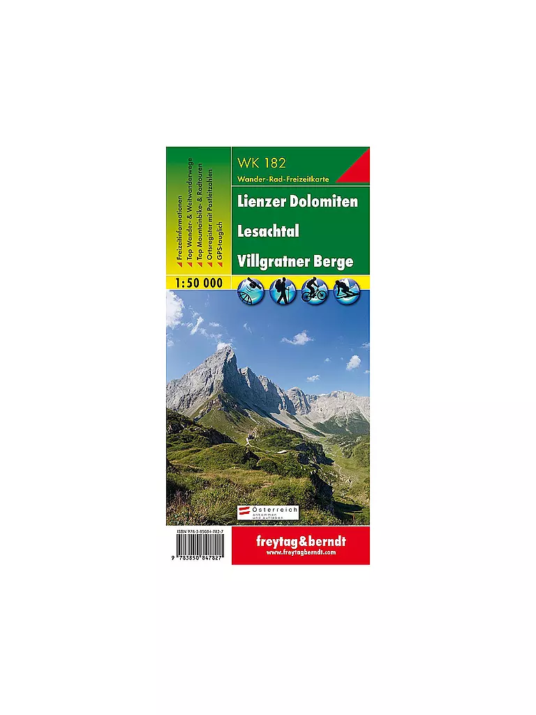 FREYTAG & BERNDT | Wanderkarte WK 182 Lienzer Dolomiten - Lesachtal - Villgratner Berge, 1:50.000 | keine Farbe