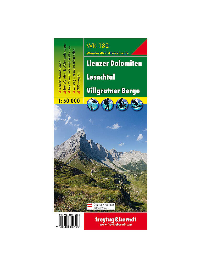 FREYTAG & BERNDT | Wanderkarte WK 182 Lienzer Dolomiten-Lesachtal-Villgratner Berge, 1:50.000 | keine Farbe