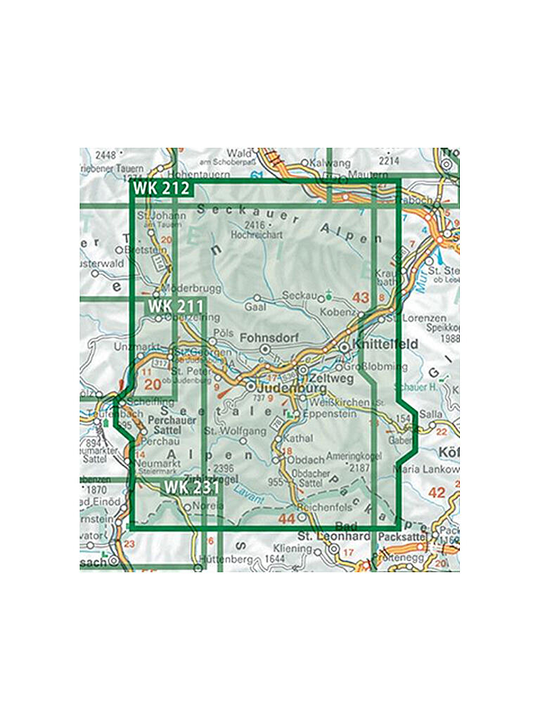 FREYTAG & BERNDT | Wanderkarte WK 212 Seetaler Alpen - Seckauer Alpen - Judenburg - Knittelfeld, 1:50.000 | keine Farbe