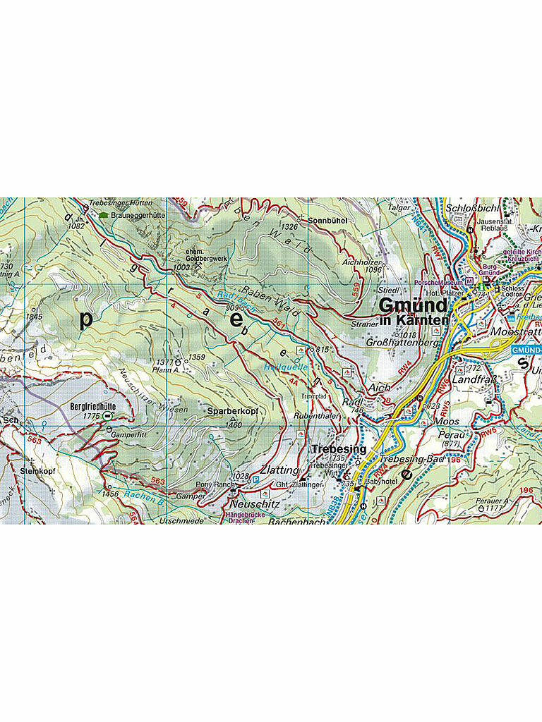 FREYTAG & BERNDT | Wanderkarte WK 221 Liesertal-Maltatal-Millstätter See-Spittal a.d. Drau-Nockalmstraße, 1:50.000 | keine Farbe