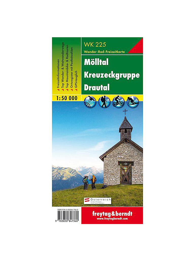 FREYTAG & BERNDT | Wanderkarte WK 225 Mölltal-Kreuzeckgruppe-Drautal, 1:50.000 | keine Farbe