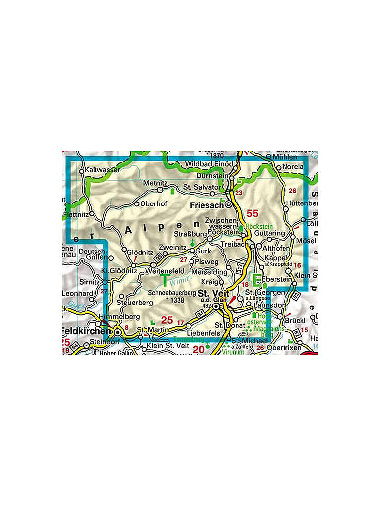 FREYTAG & BERNDT | Wanderkarte WK 231 Mittelkärnten, Gurktaler Alpen, Friesach, Feldkirchen, St. Veit an der Glan, 1:50.000 | keine Farbe