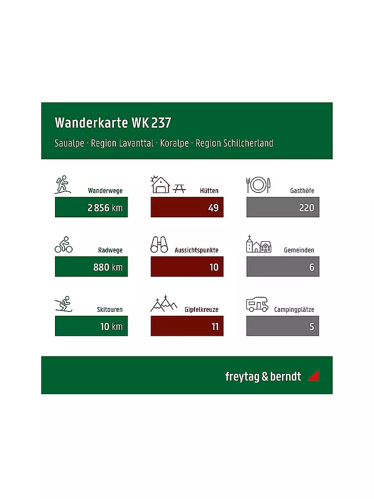 FREYTAG & BERNDT | Wanderkarte WK 237 Saualpe - Region Lavanttal - Koralpe - Region Schilcherland, 1:50.000 | keine Farbe