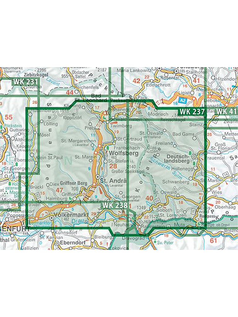 FREYTAG & BERNDT | Wanderkarte WK 237 Saualpe-Region Lavanttal-Koralpe-Region Schilcherland, 1:50.000 | keine Farbe