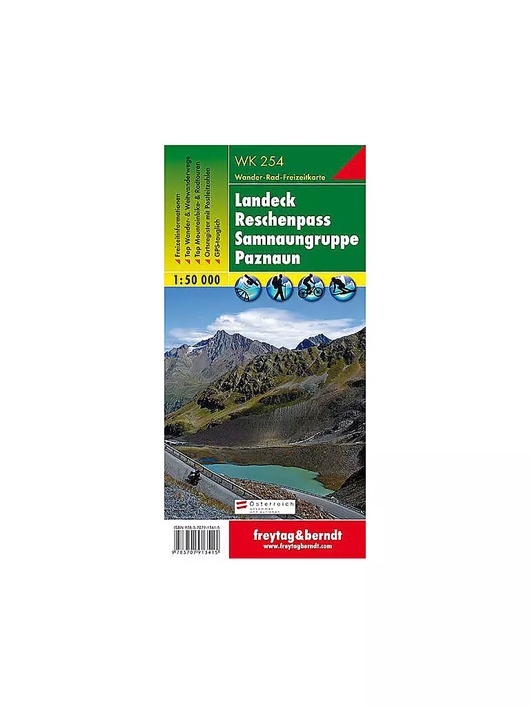 FREYTAG & BERNDT | Wanderkarte WK 254 Landeck - Reschenpass - Samnaungruppe - Paznaun, 1:50.000 | keine Farbe