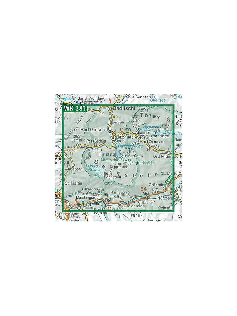 FREYTAG & BERNDT | Wanderkarte WK 281 Dachstein - Ausseerland - Filzmoos - Ramsau, 1:50.000 | keine Farbe