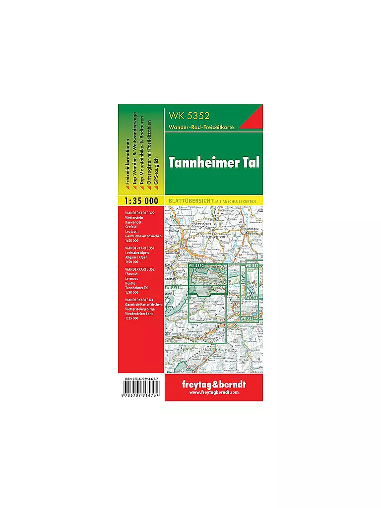 FREYTAG & BERNDT | Wanderkarte WK 5352 Tannheimer Tal, 1:35.000 | keine Farbe