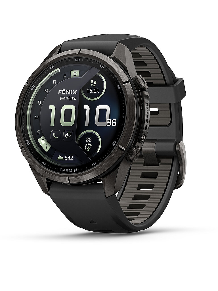 GARMIN GPS-Multisport-Smartwatch Fenix 9 Pro InReach Schwarz/Kiesel Grau 43mm schwarz