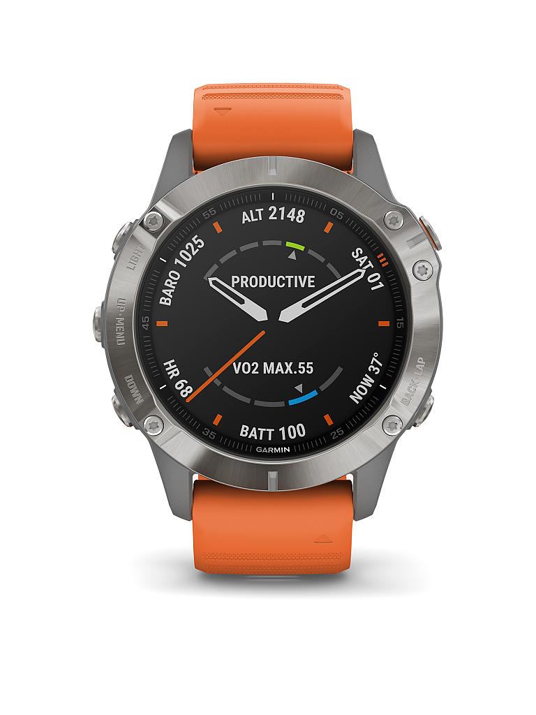 GARMIN | GPS-Sportuhr Fenix 6 Pro Sapphire Titan | grau