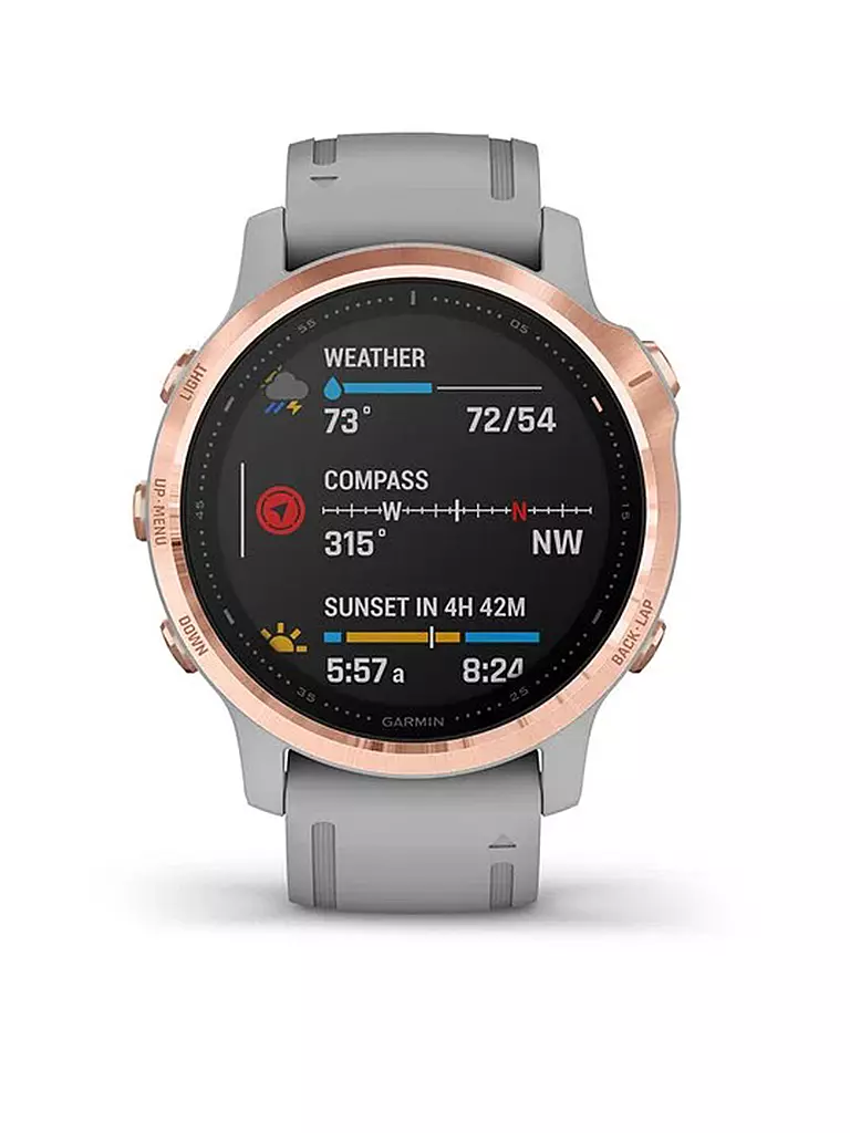 GARMIN | GPS-Sportuhr Fenix 6S Sapphire | grau