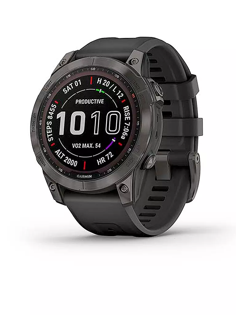 GARMIN | GPS-Sportuhr Fenix 7 Sapphire Solar | grau