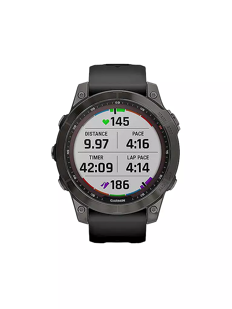 GARMIN | GPS-Sportuhr Fenix 7 Sapphire Solar | grau