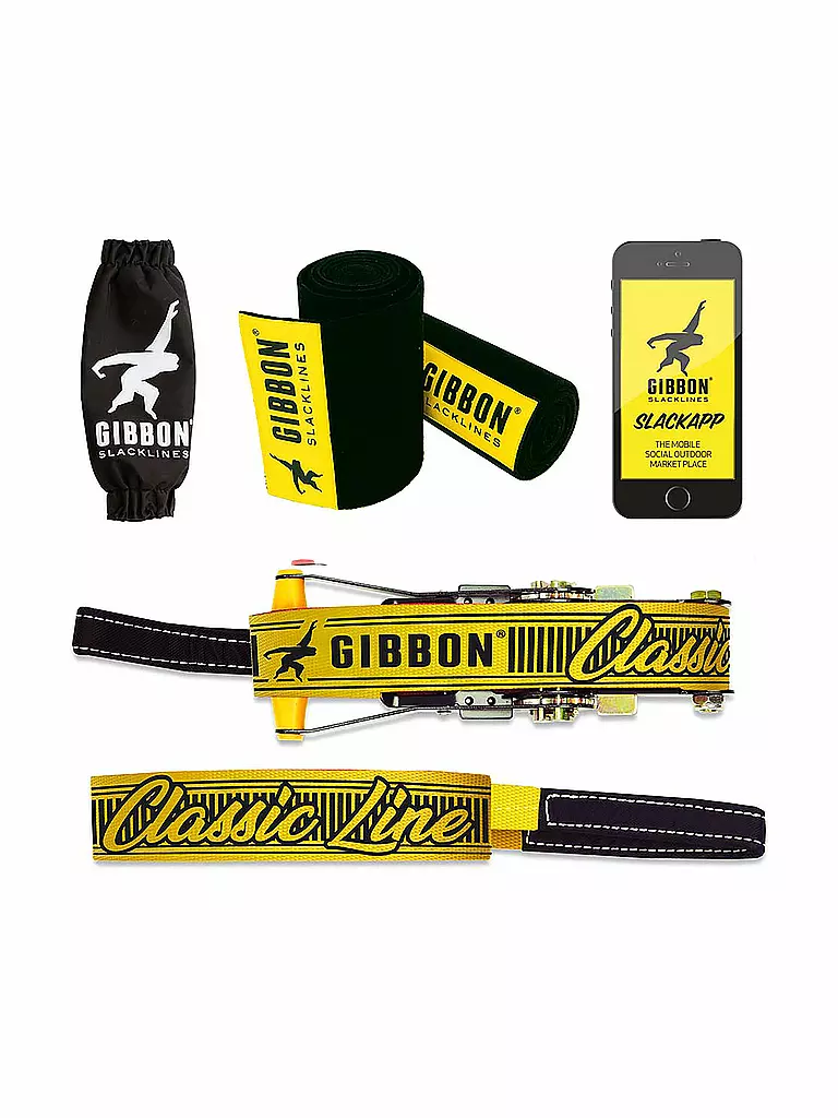 GIBBON SLACKLINES | Slackline Classic Line Treewear Set | gelb