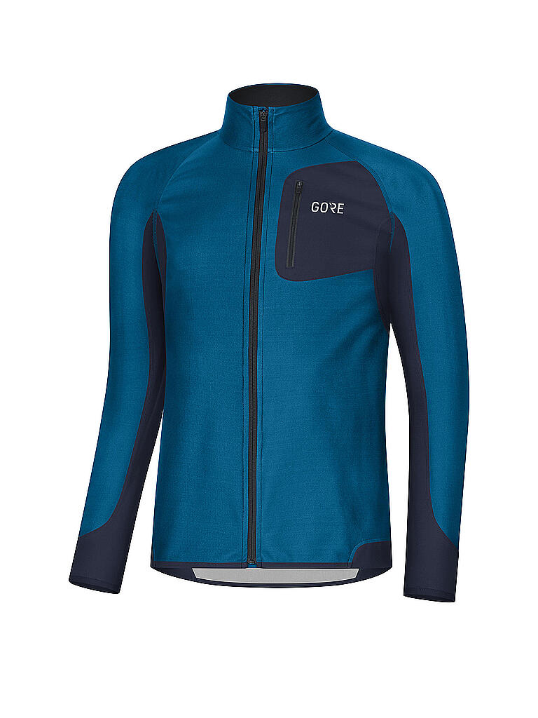 GORE | Herren Laufshirt R3 Partial GORE® WINDSTOPPER® | blau