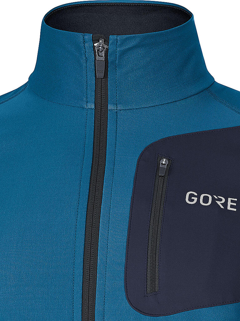 GORE | Herren Laufshirt R3 Partial GORE® WINDSTOPPER® | blau