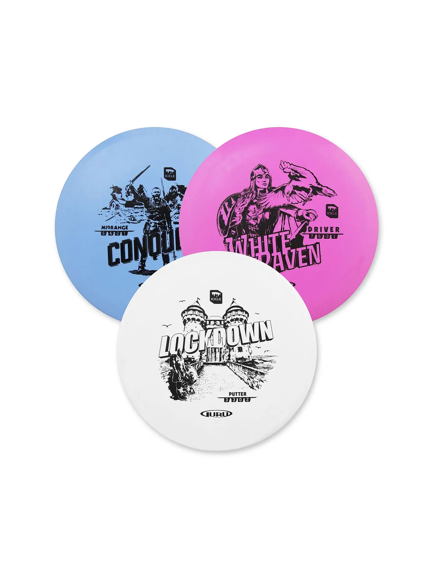 GURU | Disc Golf Starter-Set, 3-teilig | bunt
