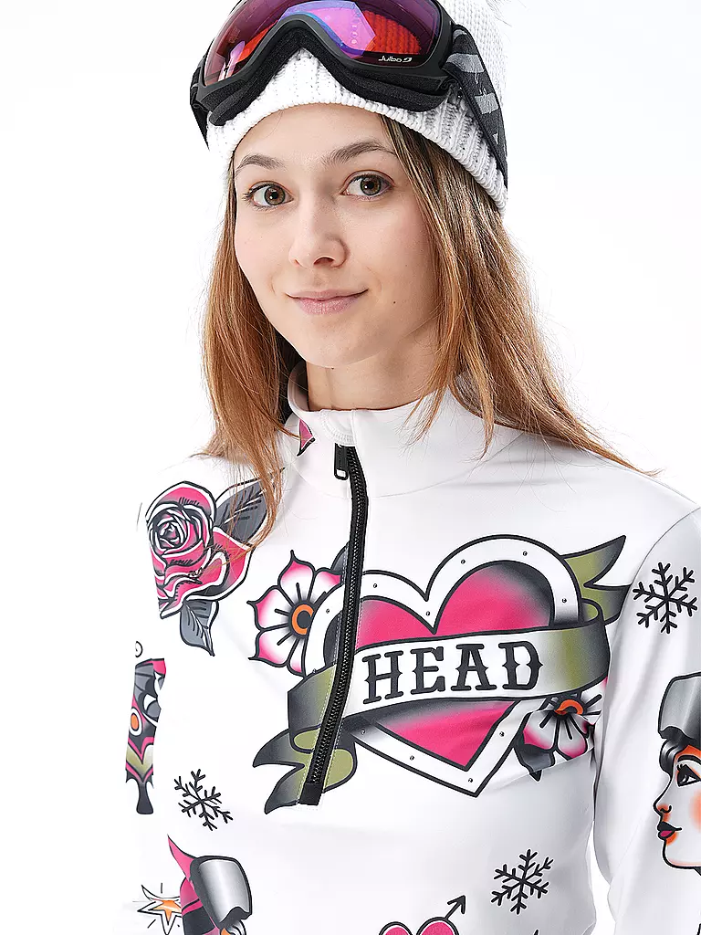 HEAD | Damen Unterzieh Zipshirt Rebels Flash | weiss