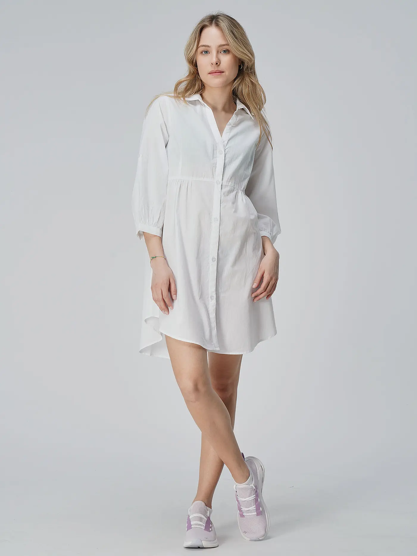 HOT STUFF |  Damen Blusenkleid Marseille  | weiss