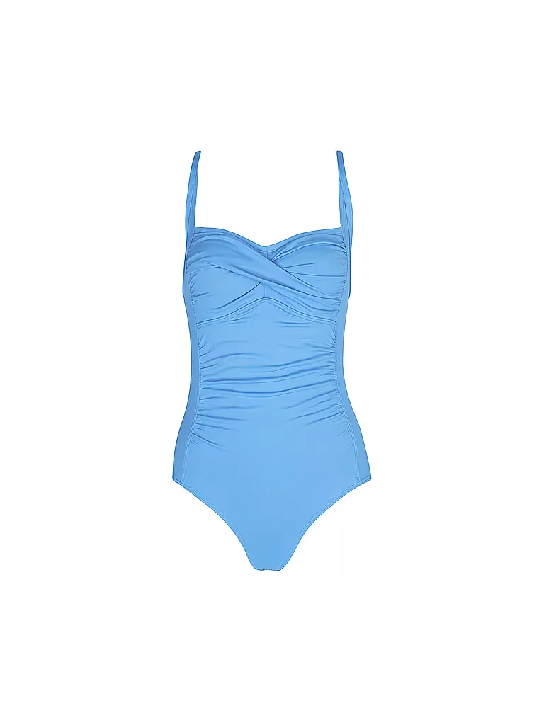 HOT STUFF | Damen Badeanzug Twisted Solids Blue | blau