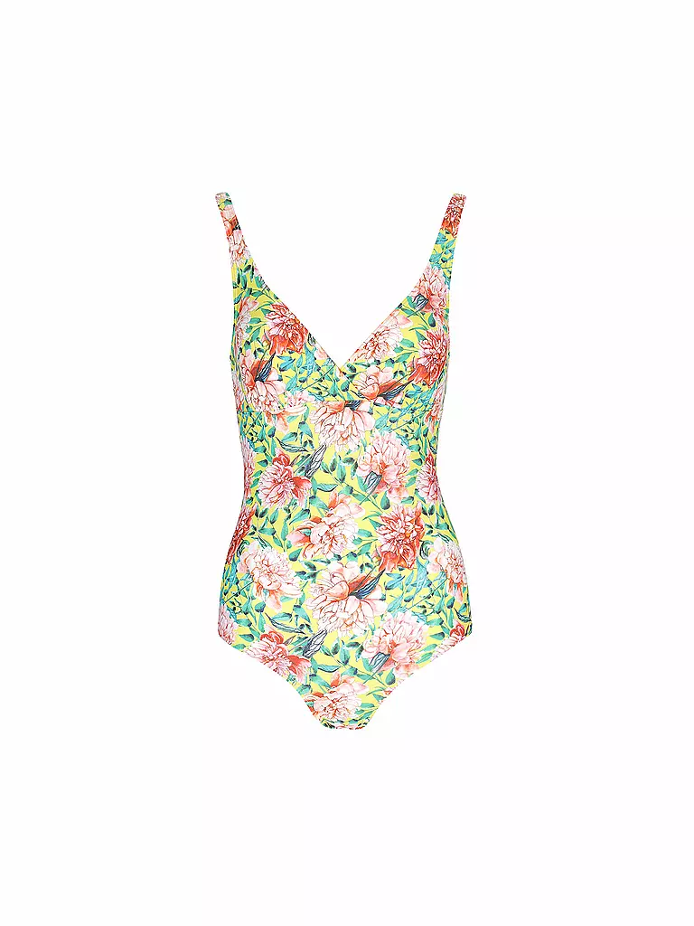 HOT STUFF | Damen Badeanzug V-Neck Flower Power | bunt