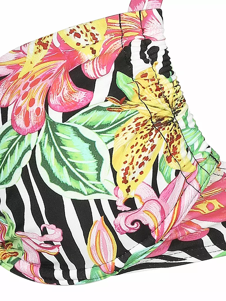 HOT STUFF | Damen BIkinioberteil Zebra Flower | bunt