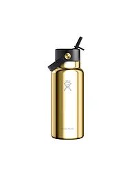 HYDRO FLASK | Trinkflasche Wide Flex Straw Limited Edition 946ml isoliert | Gold