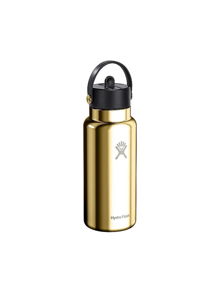 HYDRO FLASK | Trinkflasche Wide Flex Straw Limited Edition 946ml isoliert | Gold