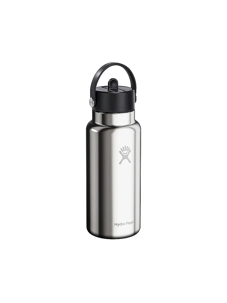 HYDRO FLASK | Trinkflasche Wide Flex Straw Limited Edition 946ml isoliert | Silber