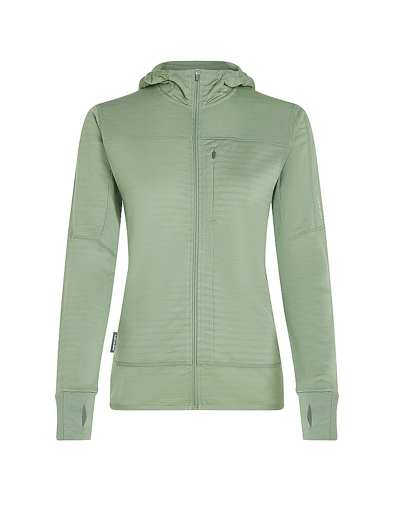 ICEBREAKER Damen Fleecejacke Real Fleece 300 Merino Hoodie hellgrün | XS