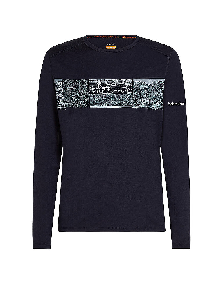 Icebreaker Unterziehshirt Elevation Oasis Merino Dunkelblau
