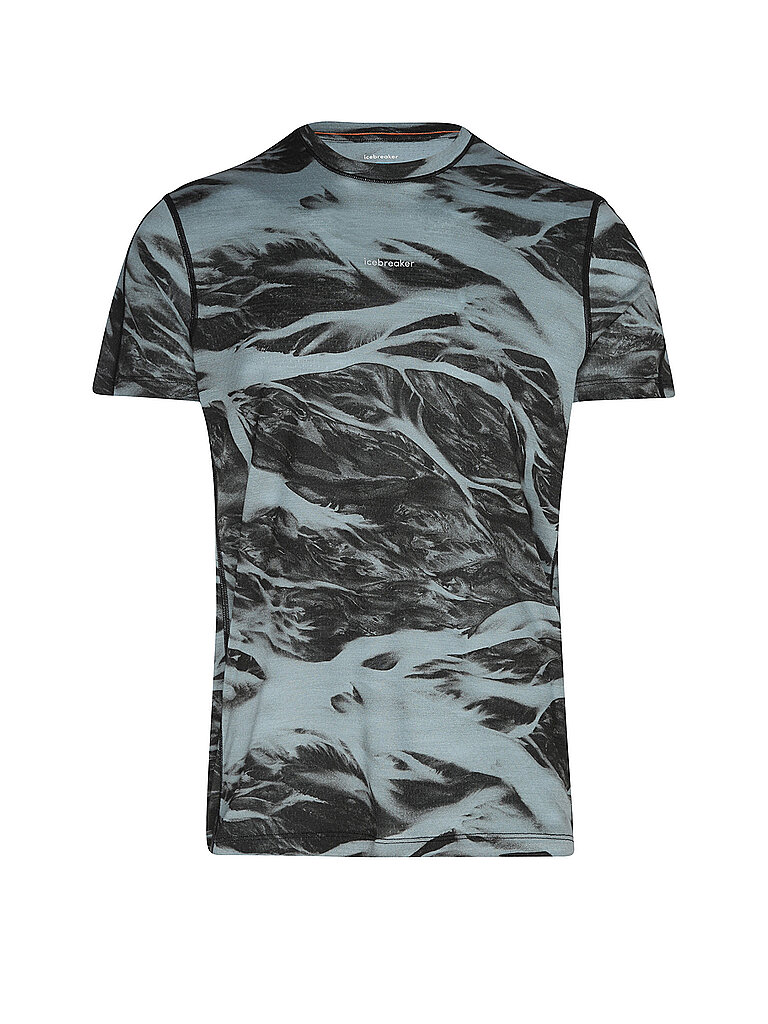Icebreaker Funktionsshirt Rundhalsausschnitt Kurzarm Blue/Black/AOP
