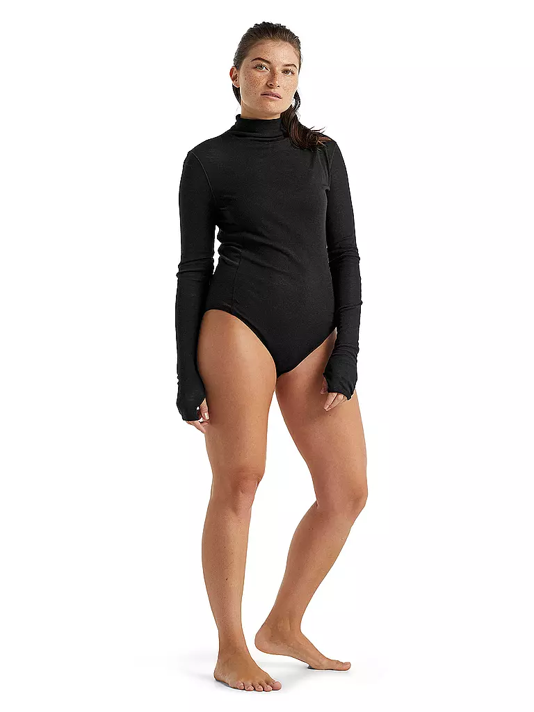 ICEBREAKER | Damen Bodysuit Merino Queens  | schwarz