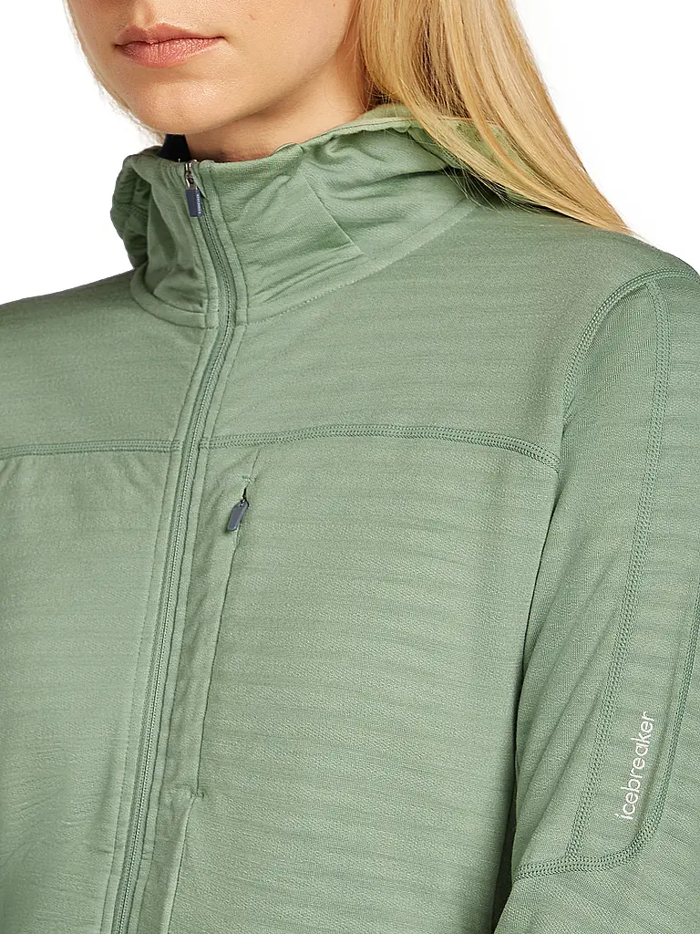 ICEBREAKER | Damen Fleecejacke Real Fleece 300 Merino Hoodie | hellgrün