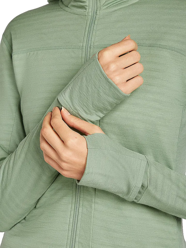 ICEBREAKER | Damen Fleecejacke Real Fleece 300 Merino Hoodie | hellgrün