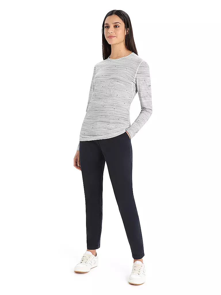 ICEBREAKER | Damen Funktionsshirt Merino 200 Oasis Ski Stripes | hellgrau