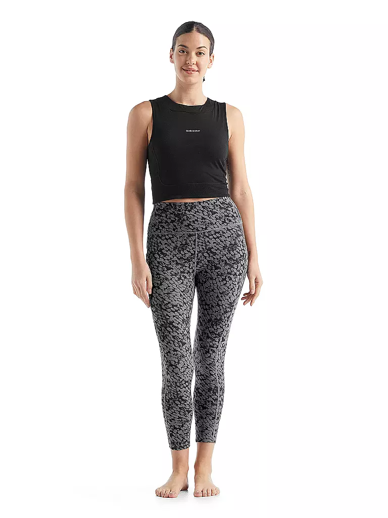 ICEBREAKER | Damen Tight Merino Fastray High Rise Forest Shadows  | grau