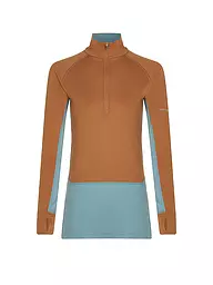 ICEBREAKER | Damen Unterzieh Zipshirt 200 ZoneKnit™ Merino | hellbraun