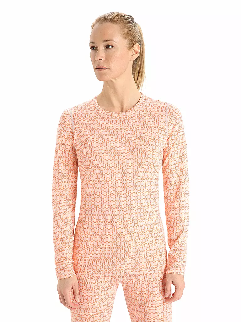 ICEBREAKER | Damen Unterzieh Zipshirt Merino 250 Vertex Alpine Geo | orange