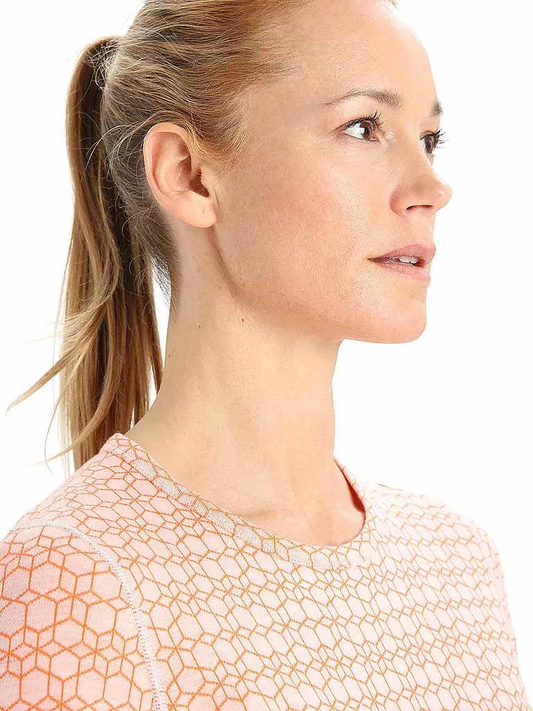 ICEBREAKER | Damen Unterzieh Zipshirt Merino 250 Vertex Alpine Geo | orange